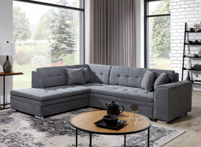 Ecksofa L-Form Designer Wohnlandschaft Sofa Couch Polster Sitz Garnitur Textil