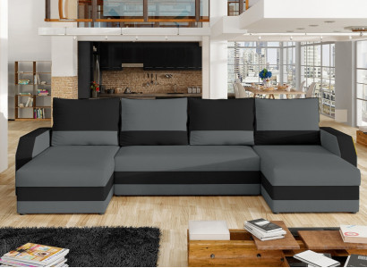 Eck Stoff Ecksofa U-Form Sofa Couch Design Couch Polster Textil Modern Textil