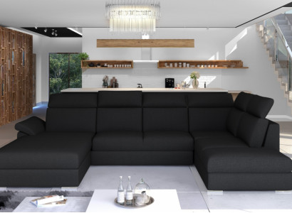 Ecksofa Stoff Eckgarnitur U-Form Sofa Couch Design Couch Polster Textil Modern