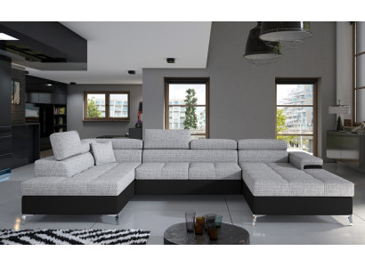 Stoff U-Form Couch Wohnlandschaft Ecksofa Garnitur Design Modern Sofa Modern Neu