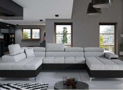 Stoff U-Form Couch Wohnlandschaft Ecksofa Garnitur Design Modern Sofa Modern Neu