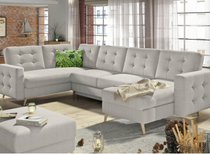 U-Form Couch Wohnlandschaft Ecksofa Garnitur Modern Design Sofa textil Stoff neu