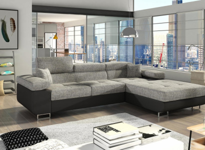 Ecksofa L-Form Wohnlandschaft Designer Sofa Couch Polster Sitz Garnitur Textil