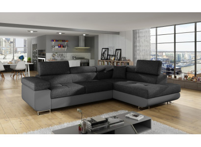 Eck Stoff Ecksofa L-Form Sofa Couch Design Couch Polster Textil Modern Textil