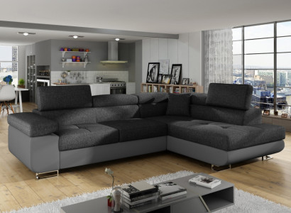 Eck Stoff Ecksofa L-Form Sofa Couch Design Couch Polster Textil Modern Textil