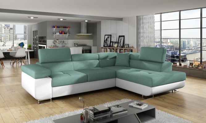 Klassisch Design Ecksofa Sofa Couchen Bettfunktion Couch Polster Textil Sofas
