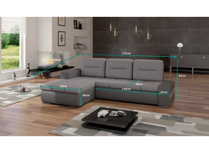 Design Ecksofa Ottavio Bettfunktion Couch Wohnlandschaft Sofas Schlaf Sofa