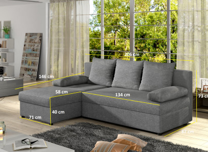 Moderne Schlafsofa Couch Polster Sitz Garnitur L Form Textil Stoff Sofas Leder