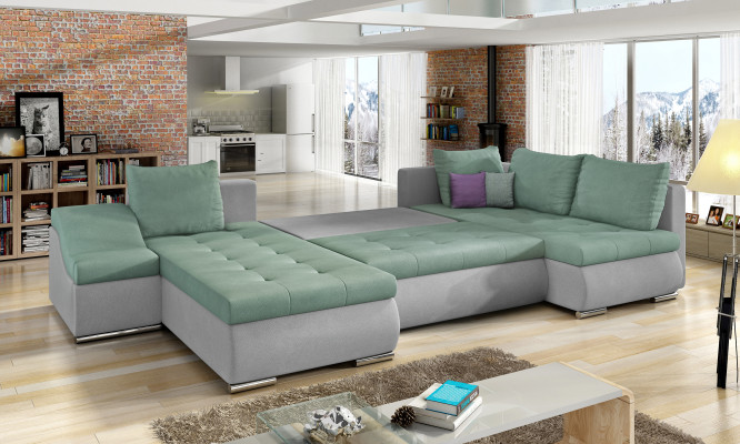 Moderne Ecksofa Schlafsofa Bettfunktion Couch Polster Eckgarnitur Wohnlandschaft