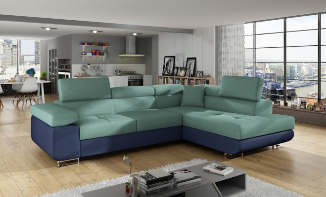 Klassisch Design Ecksofa Sofa Couchen Bettfunktion Couch Polster Textil Sofas