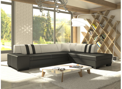 Design Ecksofa Schlafsofa Bettfunktion Sofas Couch Leder Textil Polster Neu