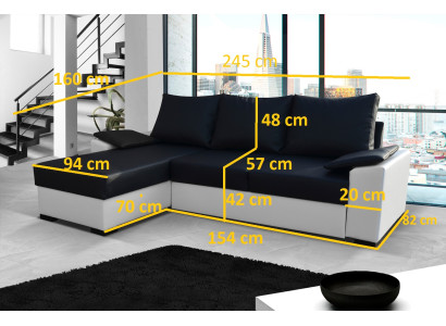 Multifunktion Bettfunktion Bettkasten Schlafsofa Ecksofa Couch Sofas Sofa