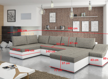 Moderne Ecksofa Schlafsofa Bettfunktion Couch Polster Eckgarnitur Wohnlandschaft