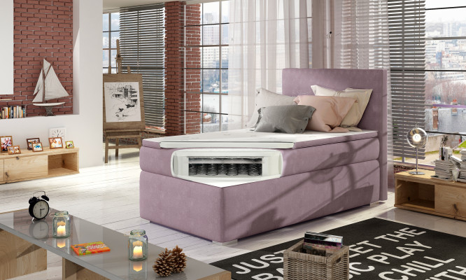 Boxspring Bett Hotel Betten 90x200cm Leder Komplett Bettkasten Topper