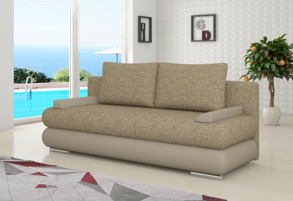 Design Schlafsofa Couch Polster 3 Sitzer Stoff Couch Gästezimmer Sofas