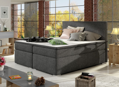 Lederbett Polster Bett Boxspring Betten Bettkasten Matratze Topper