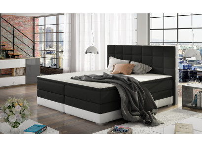 Lederbett Polster Bett Boxspring Betten Bettkasten 180x200cm Matratze