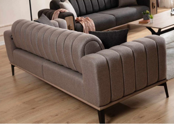 Moderne Couchgarnitur Dreisitzer Sessel Stoffgarnitur Luxus Sofas Möbel