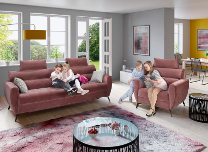 Klassische Design Couch Sitz Polster Komplett Set Garnitur 3+2 Textil Garnituren