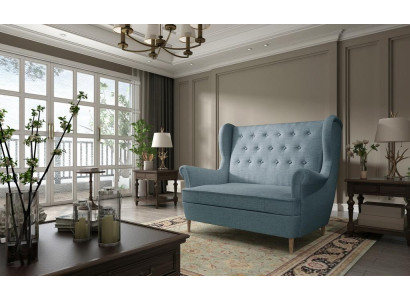 Bank Chesterfield Zweisitzer 2er Sitzer Sofa Couch Polster Samt Couchen