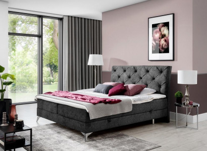 Bett Textil Polster Doppel Design Barock Modern Stil Chesterfield Betten Hotel