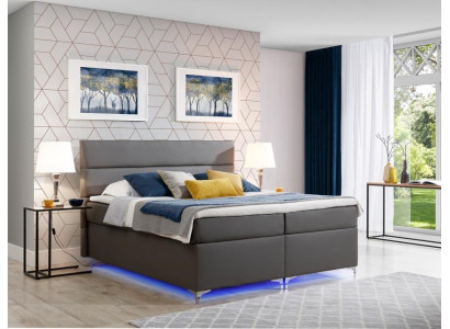 Boxspring Bett Doppelbett Lederbett Betten Polster Schlafzimmer Möbel 180x200