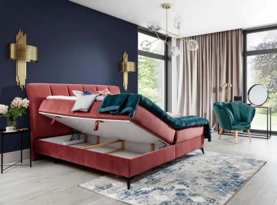 Polster Design Bett Luxus Doppel Hotel Betten Ehe Schlaf Zimmer Textil 180x200cm