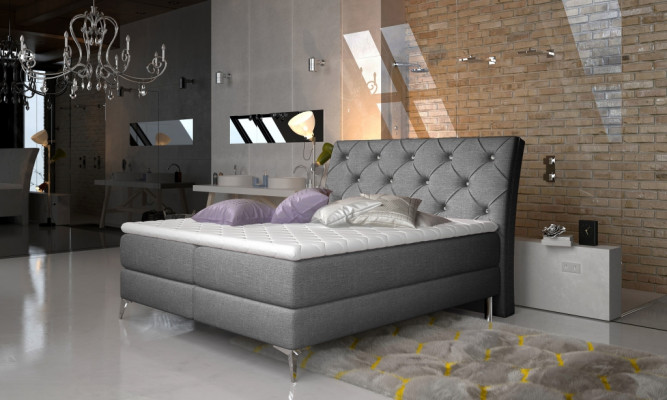 Designer Bett Schlafzimmer Betten Textil Hotel Polster Chesterfield Boxspring