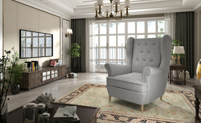 Lounge Ohren Sessel Club Designer Möbel Fernseh Sofa Stuhl Samt Polster Sitz Neu