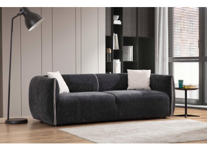 Sofa 3 Sitzer Luxus Wohnzimmer Möbel Stoff Couchen Dreisitzer grau Neu