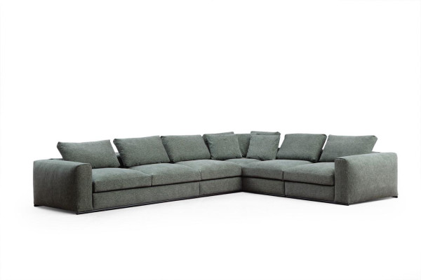 Wohnzimmer Sofa 4 Sitzer Moderne Couch Polster Sitzer Sofa grün Holz