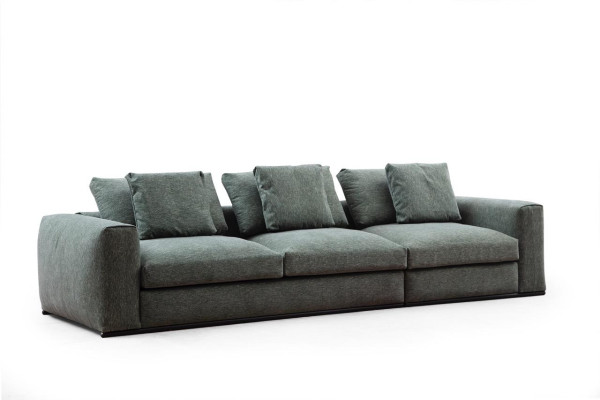 Wohnlandschaft Ecksofa L-Form Holz mit Textil Moderne Couch Neu grün