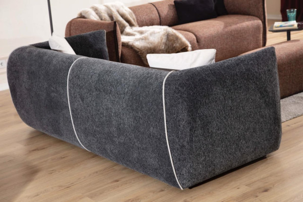 Sofa 3 Sitzer Luxus Wohnzimmer Möbel Stoff Couchen Dreisitzer grau Neu