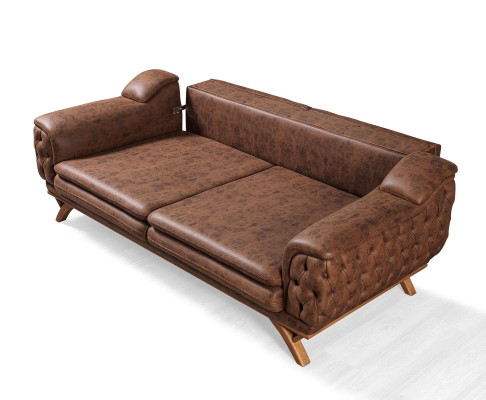 Sofa 3 Sitzer Chesterfield Stoff Couch Polster Sofas Kunstleder Couchen