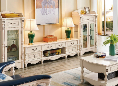 Vitrine Wohnzimmer Glas Klassisch 2tlg. Vitrinen Schrank Regal Regale Holz Set