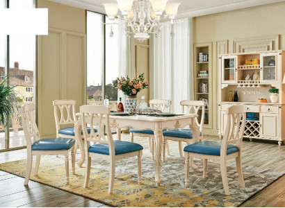 Esszimmer Möbel Esstisch 6 x Stuhl Ess Set Holz Küche Gruppe Garnitur Neu 7tlg.