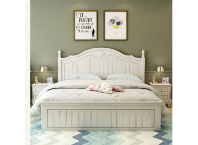 Bett Landhaus Stil Betten Doppel Holz Luxus Design Möbel Schlafzimmer Holzbett