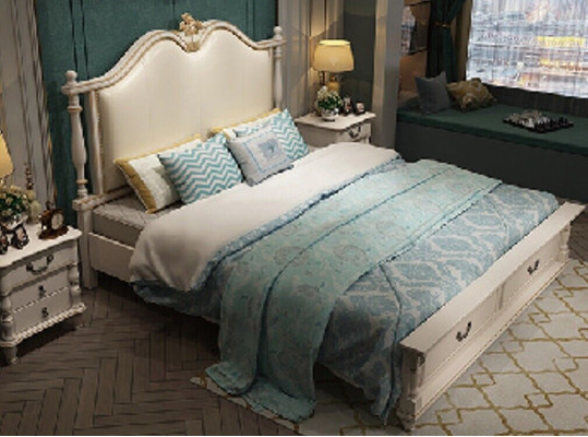 Bett Polster Design Luxus Doppel Hotel Betten Königliches Barock Holz Möbel Neu