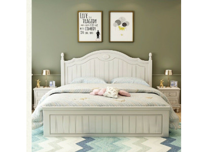 Set Bett Schlafzimmer 2x Nachttisch Doppel Betten Komplett Set Holz Möbel 3 tlg.