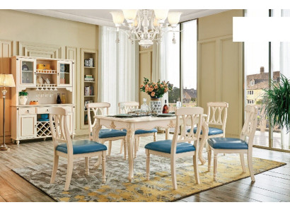 Esszimmer Esstisch 6 x Stuhle Ess Set Holz Küche Gruppe Anrichte Möbel Neu 7tlg.