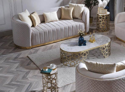 Ovale Couch Dreisitzer Couchen Möbel Sofa Einrichtung Wohnzimmer Samt