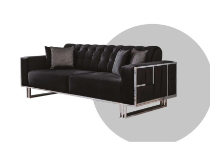 Dreisitzer Couch Sofa Möbel Einrichtung Couchen Sofas Schwarz Polster