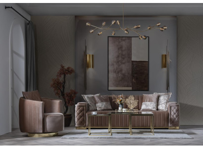 Luxus Couch 3+1 Möbel Sofa Couchen Sofagarnitur Chesterfield 2tlg.