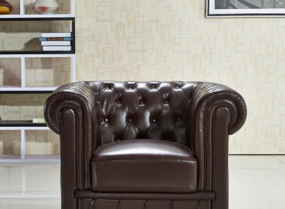 Chesterfield Sessel Fernseh Couch 1 Sitzer Sofa Leder Couchen Polster