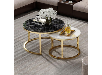 Round table couch marble round tables side natural stone stainless steel