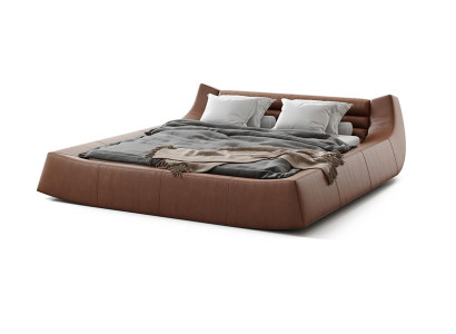 Designer Bett Doppel Betten Modernes Hotel Leder Stoff Doppelbett