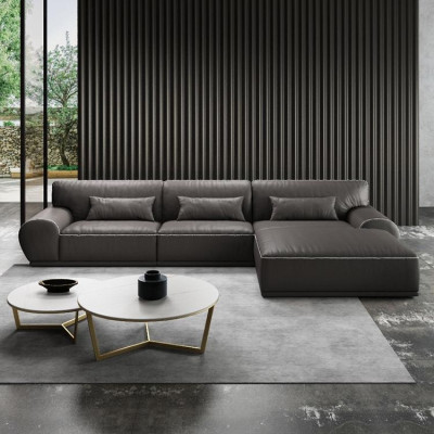 Design Eck Ecksofa L-form Modern Sofas Ledersofa Wohnlandschaft Sitz Sofa