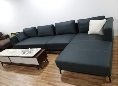 Ecke Ecksofa L-Form Wohnlandschaft Sofa Couch Polster Garnitur Stoff Sofas Leder