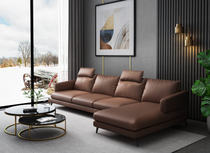 Sofa L-Form Ledersofa Couch Wohnlandschaft Ecksofa Garnitur Moderne Couchen Neu