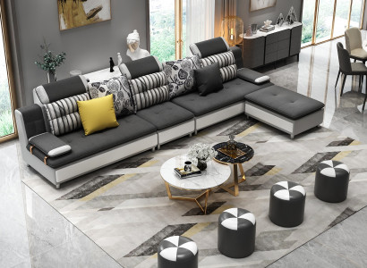 Wohnlandschaft Ecksofa L-Form Modernes Sofa Ledersofa Ecksofa Polster